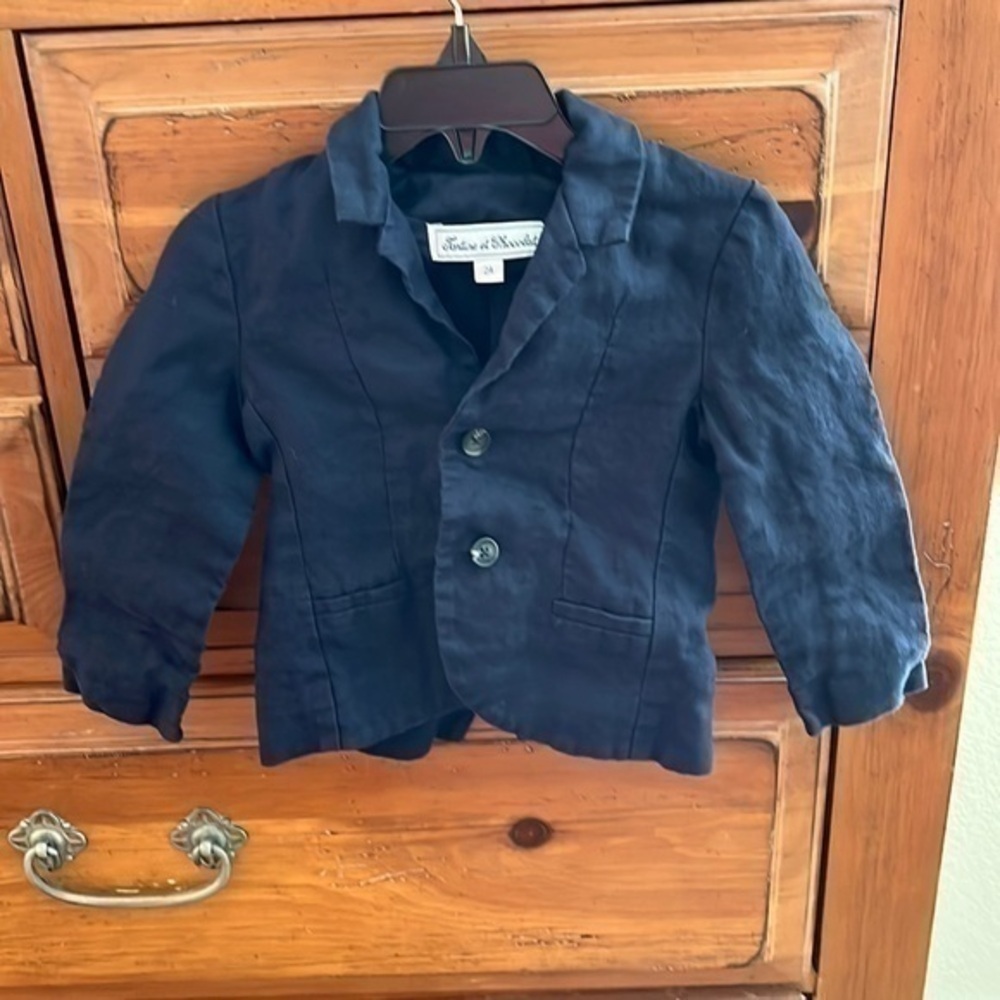 Tartine et chocolat navy suit coat, size 2A French or US 9-12 months EUC